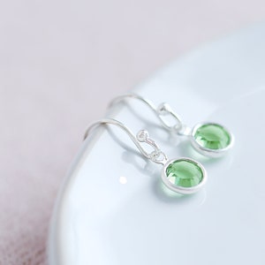 Peridot Sterling Silver Earrings, August Birthstone Jewelry