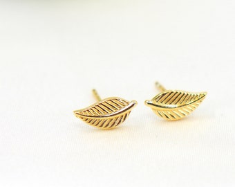 Alloy Leaf Stud Earrings Gold Leaf studs Leaves Stud Earrings,Leaf pendant charm Jewelry Finding 6pcs Leaf Earrings
