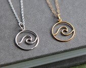 Tropical Necklace, Wave Necklace, Ocean Necklace, Wave Necklace Sterling Silver, Sea necklace, Ocean Jewelry, Beach Jewelry, Gift for Her