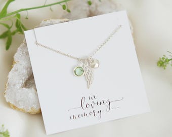 Sterling Silver Guardian Angel Necklace, Memorial Jewelry, Baby Loss Gift