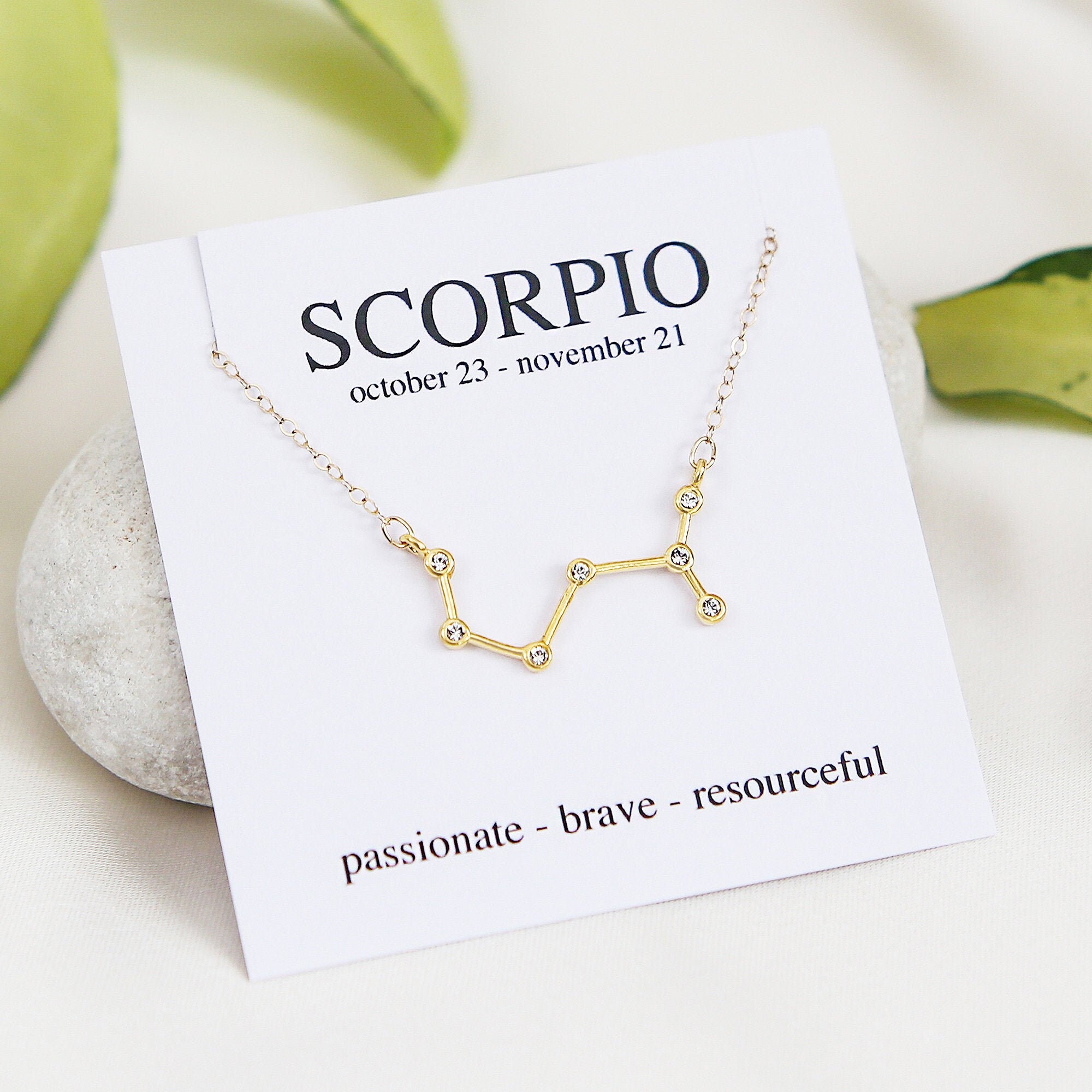 Scorpio Constellation Necklace Gold 