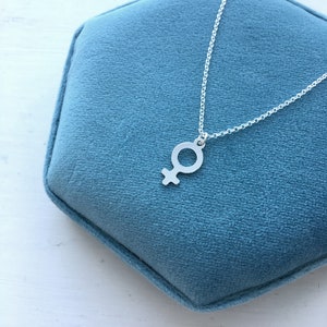 Female Symbol Necklace for Her, Feminist Sterling Silver Necklace, Venus Symbol Pendant, Feminist Jewelry, Girl Power Gift, Gender Equality