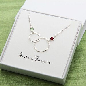 Birthday Gift for Her, Sister Necklace, Birthstone Jewelry, Ring Necklace, Sister in Law Necklace, Friendship Necklace, Best Friend Necklace zdjęcie 1