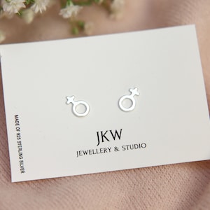 Feministische Ohrstecker, weibliche Symbol Ohrringe, Venus Symbol Schmuck, Feminismus Geschenke, Gender Symbol Ohrringe, minimalistische Ohrringe