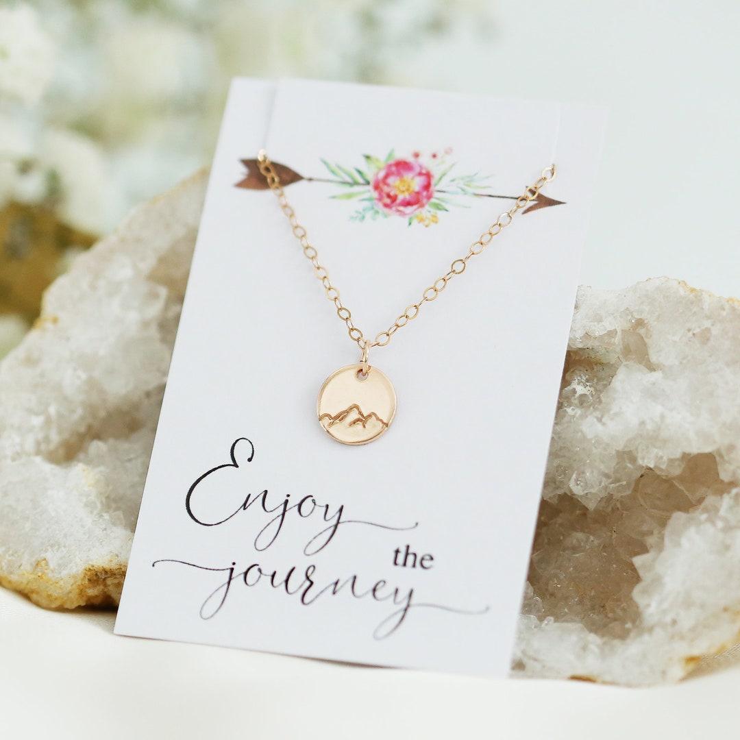 Tiny Mountain Necklace New Job Gift Dainty Rose Gold - Etsy