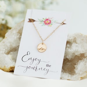 Tiny Mountain Necklace, New Job Gift, Dainty Rose Gold Necklace, Graduation Gift Necklace, Personalized Gifts for Her, Dainty Gold Necklace