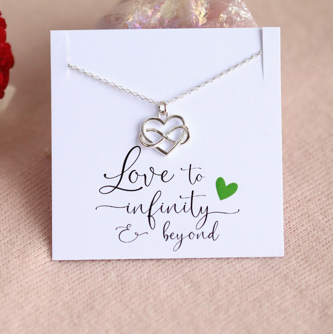 9ct Gold Infinity Love Heart Pendant Necklace Womens, Gift for Girl Friend,  Her