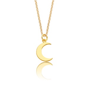 Crescent Moon Necklace, Gold Necklace, Dainty Moon Jewelry, Silver Half Moon Charm, Gifts for Her, Gift for Girlfriend, Friendship Necklace