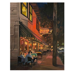 Print - Night at the Tavern - Portland OR
