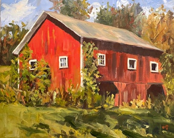 Painting - Old Red Barn in Vermont