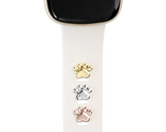 breloque patte Fitbit, bracelet de montre, argent sterling, cadeau pour amoureux des animaux de compagnie, breloque empreinte de patte pour Fitbit, thème chien et chat
