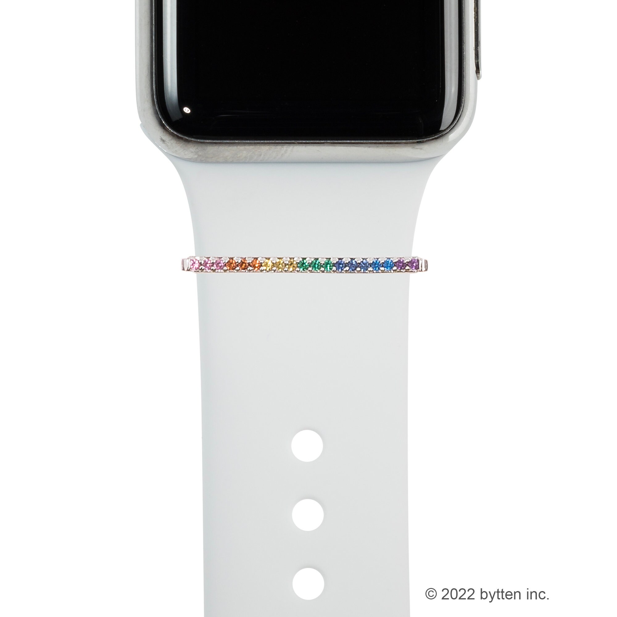 レインボークリスタル Apple Watch バンドリング：スターリング 