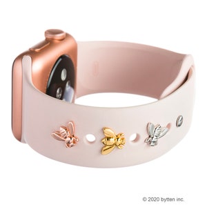 bytten® Bee Apple Watch Band-bedel: sterlingzilver, roségoud, goud, smartwatch-sieraden
