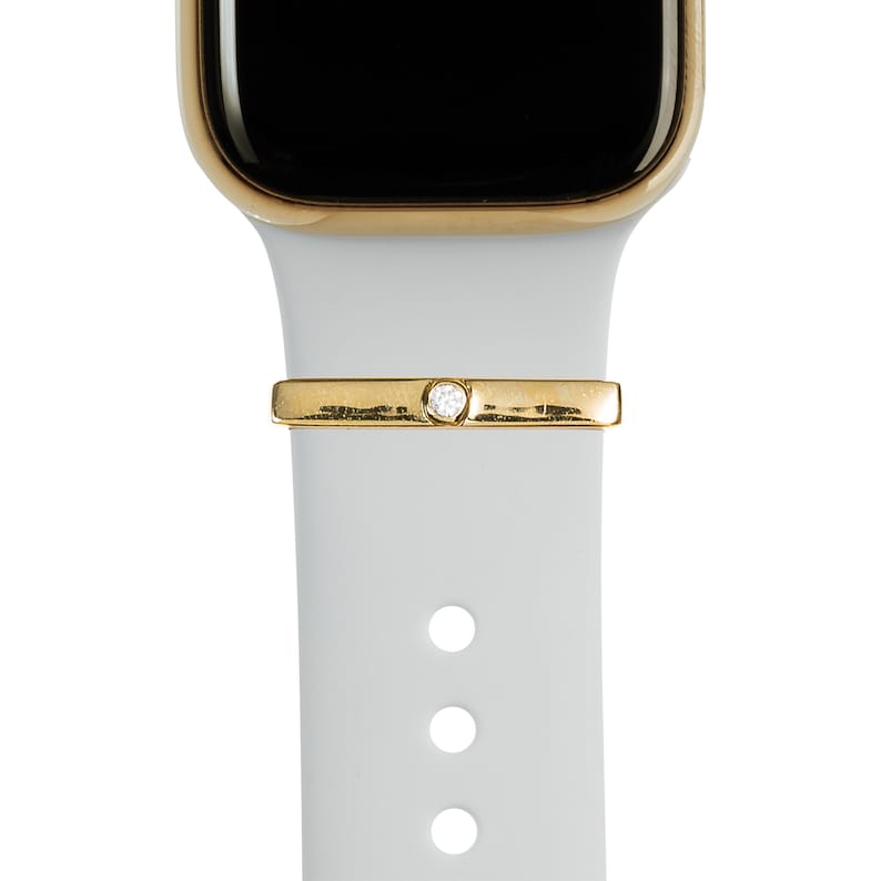 Gold BYOB build your own bytten stack gold single cz stacking ring on bright white bytten band