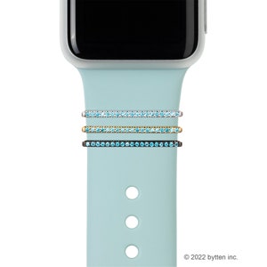 Sea Blue Crystal Apple Watch Band Ring: Fitbit Charm Jewelry