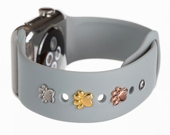 Paw Print Apple Watch Band Charm: Sterling Silver, Gold, Rose Gold