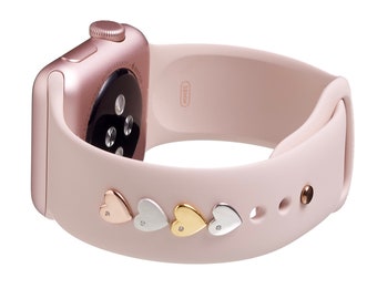 Heart Apple Watch Band Charm: Sterling Silver iWatch Accessory