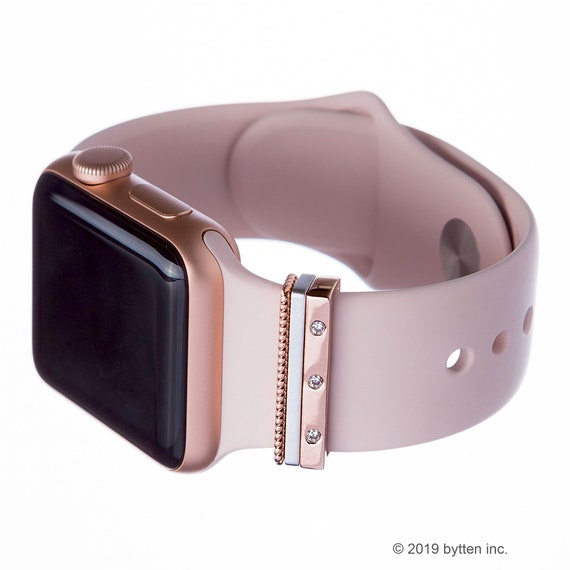 NEW Pink Apple Watch Band rose Gold Charms s-l400.jpg main image 2