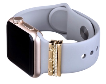 Gold Apple Watch Band Charms: 14K Plated Sterling Silver Stacking Rings