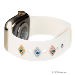 Evil Eye Apple Watch Band Charm: Sterling Silver & Crystal