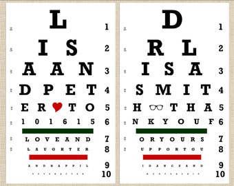 snellen eye chart custom personalized printable bridal shower etsy
