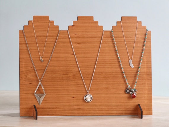 SVG file for a 14 inch wide tiered necklace jewelry display, use this on Glowforge with proof grade material