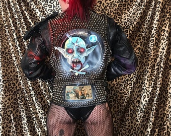 Diy punk leather jacket sale