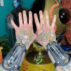 ARMOR Dystopian Recycled PUNK CUFF Set Spiked Armor Plate Bracelets