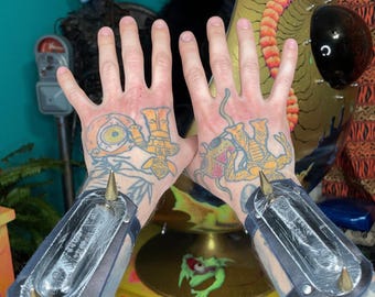 ARMOR Dystopian Recycled PUNK CUFF Set Spiked Armor Plate Bracelets