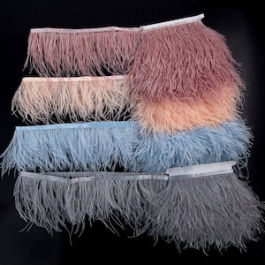 52 colors Ostrich Feather Lace Trim Ribbon Tape Trimming Millinery Dress Crafts Costumes Decoration Natural Ostrich Hair Feather image 10