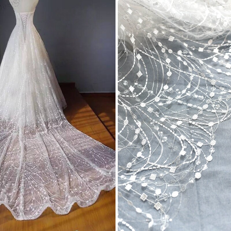 Ivory Sequin Lace Eb3012