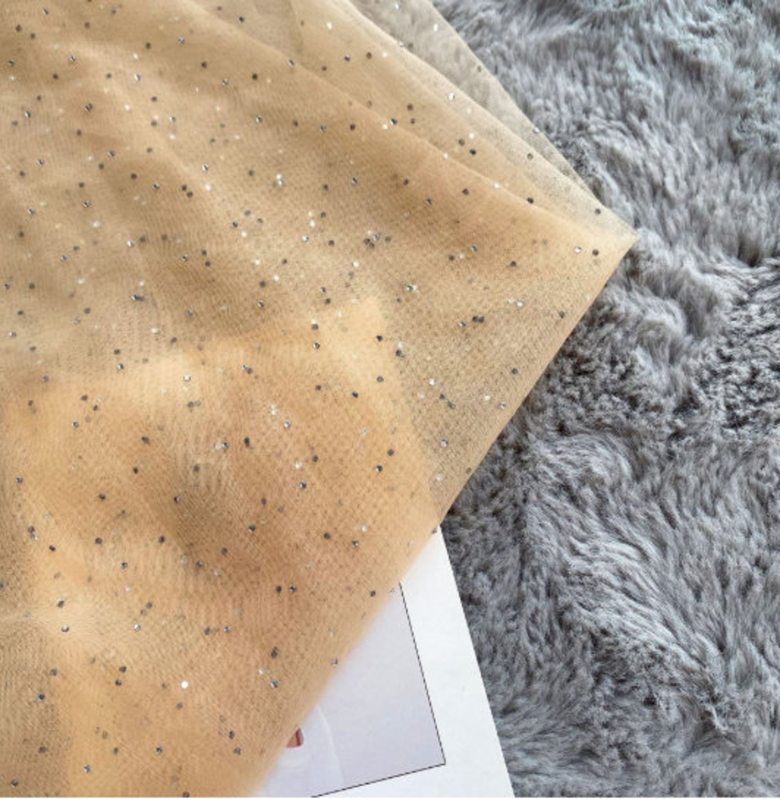 High Quality Nude Tulle Sequin Lace Fabric Floral Exquisite Etsy