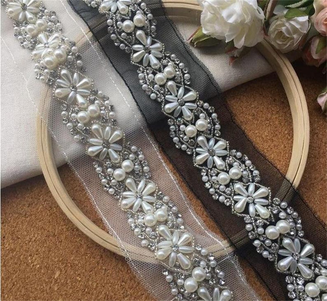 Beaded Trims Lace Beaded Trimming for Bridal Bridesmaid Gown Etsy