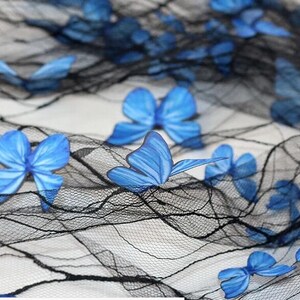 5 colors Lace Fabric Tulle 3D Butterfly Solid Romantic for Baby Dress Fabric Dance Dress Fabric for Party Dress Girl Dress Veil Baby Dress