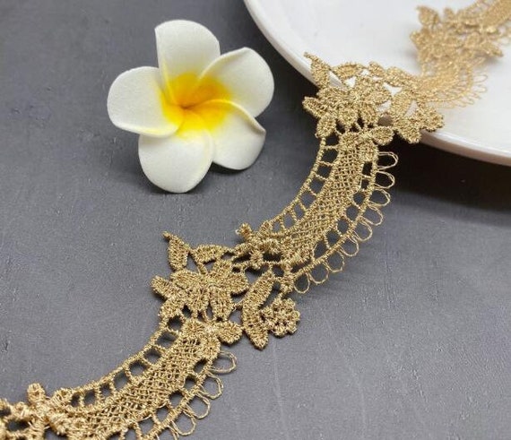 Gold Lace Trim Flower Embroidery Lace, Crown Lace Decoration DIY Gold Lace  Decoration 3.3cm Width - Etsy