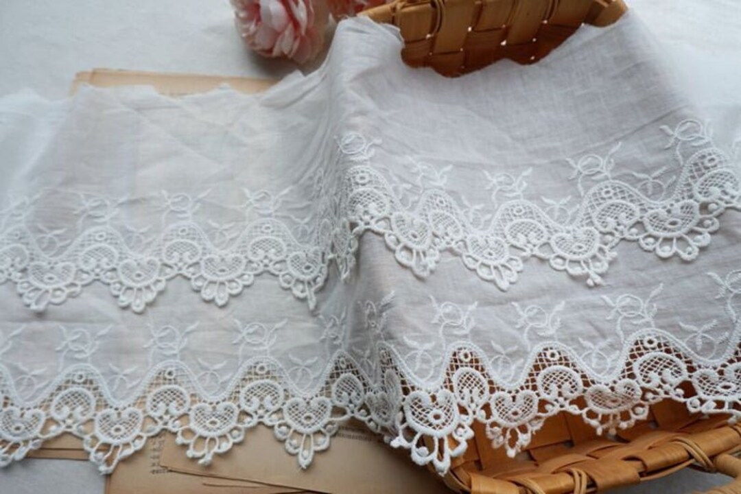 High-quality Double-layer White Cotton Lace Decoration, Sewing Lace ...