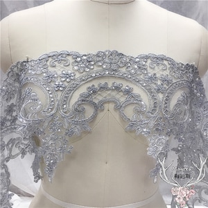 4 colors Pink Sequins Alice Alencon Lace Trim Luxury Wedding Embroidered Retro Lace Bridal Lace 7.87 Inches Wide