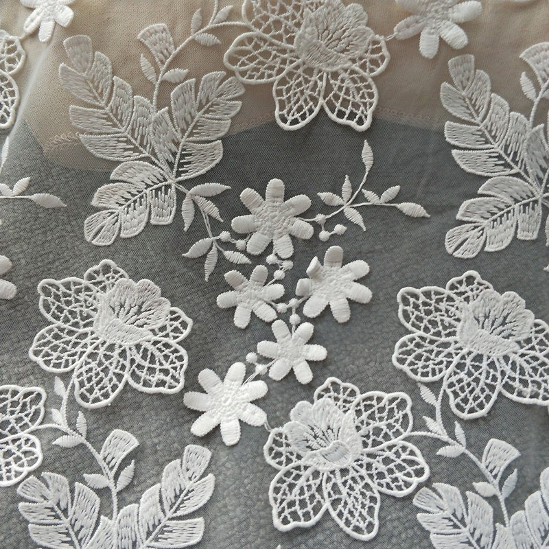 1 Yard 3D Flower Ivory Alice Alencon Luxurious Lace Fabric - Etsy