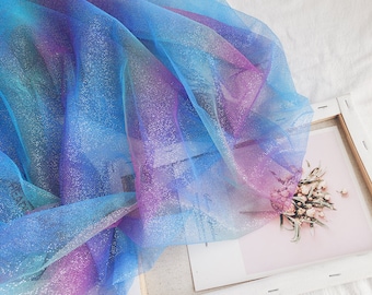 Glitter  gradient tulle mesh lace fabric for DIY girls bady , wedding dresses, prom dresses Tutu Skirt, veil, Party Decoration