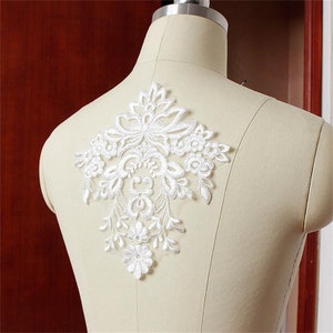1 pc Graceful ivory wedding lace applique, bridal lace applique for wedding gown, bodice lace