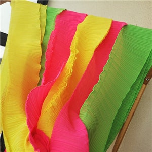 Lace Trim pleated ruffled floding Doll making candy-colored chiffon lace trims ribbons 12.5cm for dresses design lace
