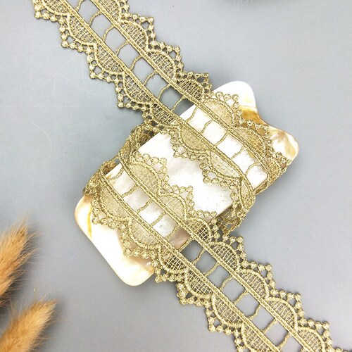 Vintage Gold Lace Trim Gold Lace Bridal Wedding Dress Edge Etsy