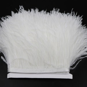 52 colors Ostrich Feather Lace Trim Ribbon Tape Trimming Millinery Dress Crafts Costumes Decoration Natural Ostrich Hair Feather image 5