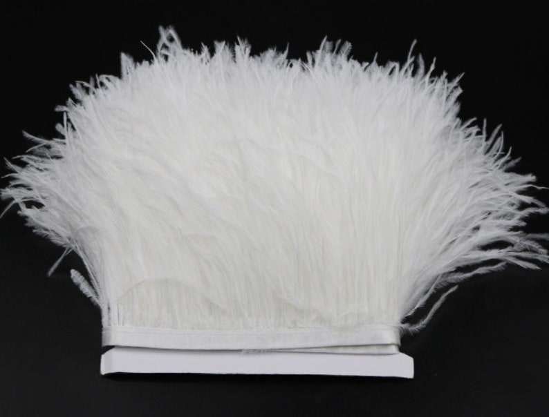 52 colors Ostrich Feather Lace Trim Ribbon Tape Trimming Millinery Dress Crafts Costumes Decoration Natural Ostrich Hair Feather image 5