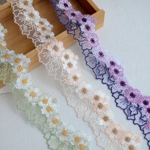 ribbon Exquisite 1/2 inch wide embroidered lace trim price for 1 yard ribbon Exquisite 1/2 inch wide embroidered lace trim price for 1 yard