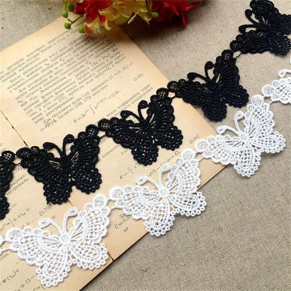 Vintage off White Cotton Lace Trim Embroidered Scalloped Lace 3 Inch Wide 2  Yards Sewing Lace 