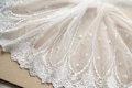 2 yards White Black Floral Lace Trim Embroidered Tulle Lace Trim 7.87 Inches Wide