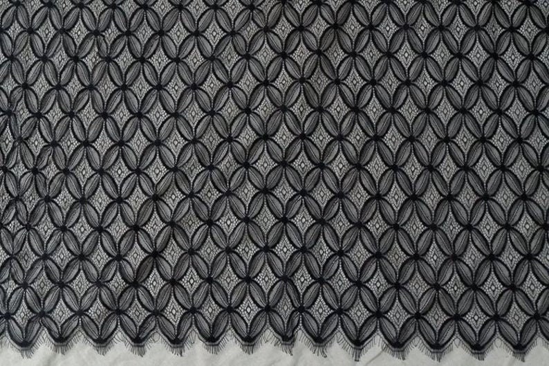 3 meters high quality white black eyelash mesh yarn beautiful and unique lace fabric eyelash lace lace bridal wedding dress lace fabric
