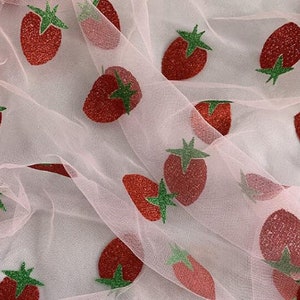 9 colors glitter sequin sweet strawberry lace fabric for DIY girls bady dress, wedding dresses, prom dresses or banquet dresses 59&quot; width
