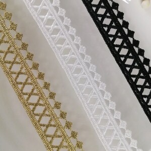 3 yards Gold Flower Exquisite Alice Alencon Lace Trim Embroidered Floral Retro Wedding lace 0.98 Inches Wide